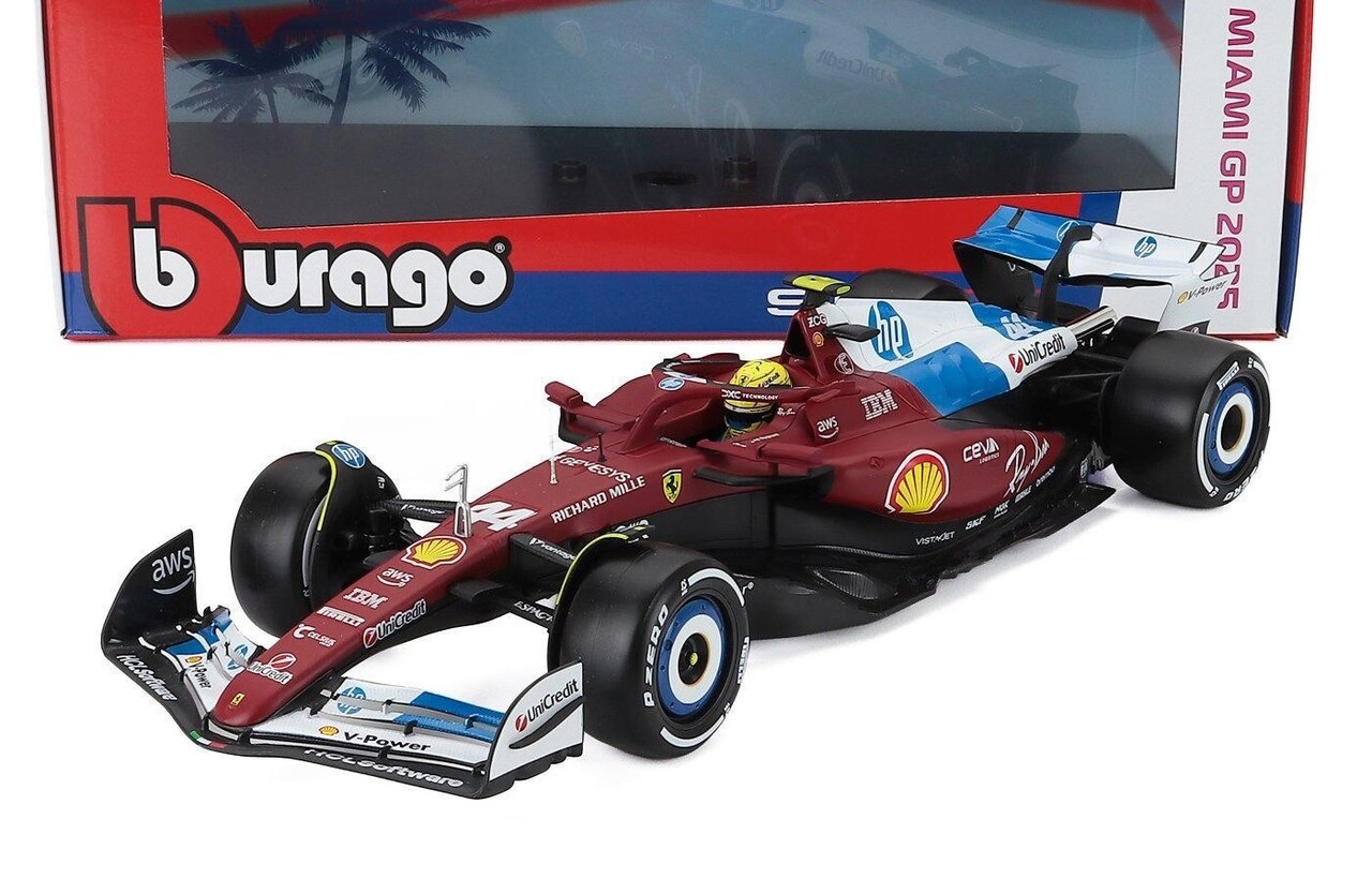 Formule 1 Ferrari SF25 #44 Team Scuderia Ferrari HP GP Miami 2025 (Lewis Hamilton) - 1:18 - Bburago Formule 1 Ferrari SF25 #44 Team Scuderia Ferrari HP GP Miami 2025 (Lewis Hamilton) - 1:18 - Bburago