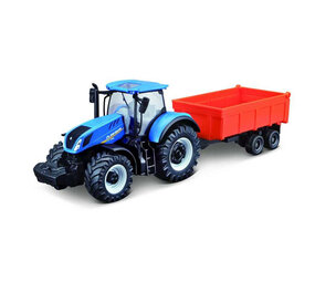 New Holland New Holland T7.315 Tractor + Tipping Trailer 2 Axle - 1:50 - Bburago