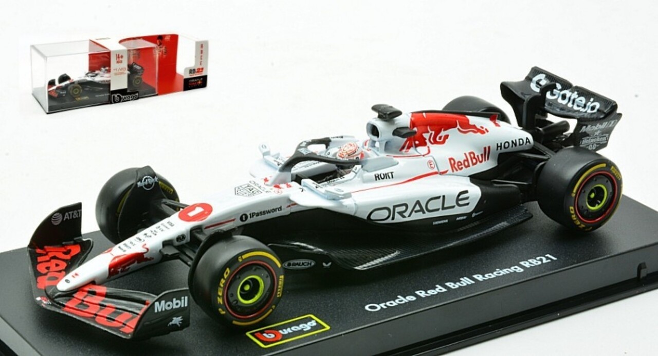 Formule 1 Red Bull F1 RB21 #1 Team Oracle Red Bull Racing Winner GP Japan 2025 + Pilot + Showcase (M.Verstappen) - 1:43 - Bburago Formule 1 Red Bull F1 RB21 #1 Team Oracle Red Bull Racing Winner GP Japan 2025 + Pilot + Showcase (M.Verstappen) - 1:43 - Bburago
