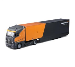 Mercedes-Benz Mercedes-Benz Actros Gigaspace Tractor 4x2 + Semi Car Transporter 3 Axle + F1  McLaren MCL38 #4 L.Norris - 1:43 - Bburago