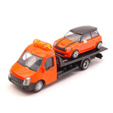Car Transporter Flatbed Car Transporter + Mini Cooper - 1:43 - Bburago Car Transporter Flatbed Car Transporter + Mini Cooper - 1:43 - Bburago
