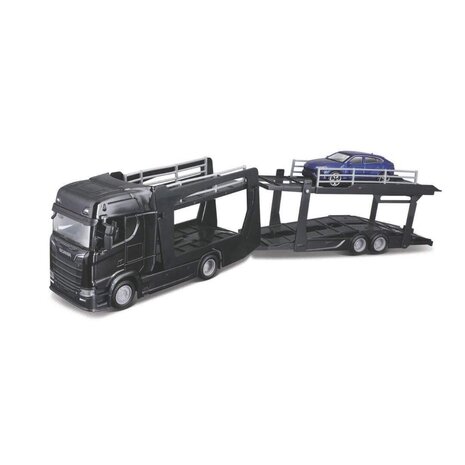 Scania Scania S 730 Highline Cab Car Transporter 4x2 + Car Transporter Trailer 2 Axle + Lamborghini Urus - 1:43 - Bburago
