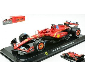 Formule 1 Ferrari F1 SF-24 Team Scuderia Ferrari #16 Winner GP Monaco 2024 (C.Leclerc) + Pilot + Showcase - 1:24 - Bburago