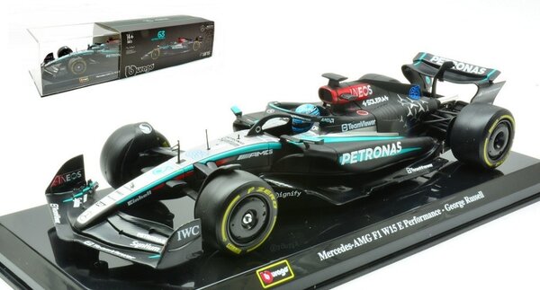 Formule 1 Mercedes GP F1 W15 AMG Petronas Moytorsport #63 Season 2024 (G.Russell) + Pilot + Showcase  - 1:24 - Bburago