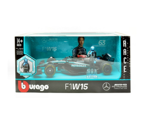 Formule 1 Mercedes GP F1 W15 AMG Petronas Motorsport #63 Season 2024 + (G.Russell Figure) - 1:24 - Bburago