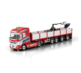 DAF DAF XG Tractor 4x2 + Semi Brick Trailer 4 Axle + Crane 'P&A Fonteijn'  - 1:50 - WSI Models