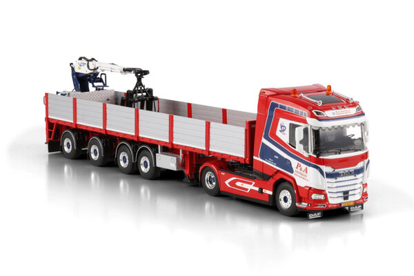 DAF DAF XG Tractor 4x2 + Semi Brick Trailer 4 Axle + Crane 'P&A Fonteijn' - 1:50 - WSI Models