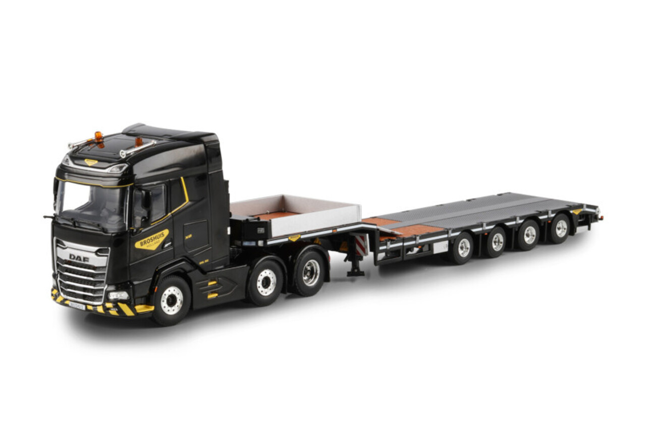 DAF DAF XG Tractor 6x2 Twin Steer MY2025 + Semi Low Loader 4 Axle - 1:50 - WSI Models