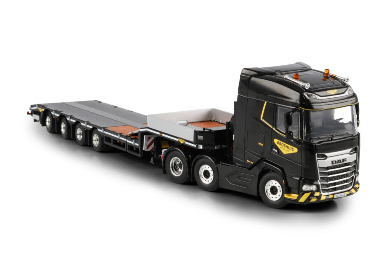 DAF DAF XG Tractor 6x2 Twin Steer MY2025 + Semi Low Loader 4 Axle - 1:50 - WSI Models