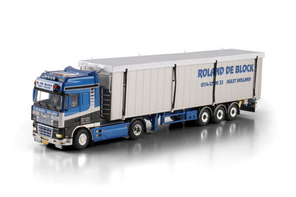 DAF DAF 95XF Super Space Cab Tractor 4x2 + Volume Trailer 3 Axle 'Roland De Block' - 1:50 - WSI Models DAF DAF 95XF Super Space Cab Tractor 4x2 + Volume Trailer 3 Axle 'Roland De Block' - 1:50 - WSI Models