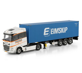 DAF DAF XG Tractor 4x2 MY2025 + Flex Container Semitrailer 3 Axle + 40FT Container 'Peeman' - 1:50 - WSI Models