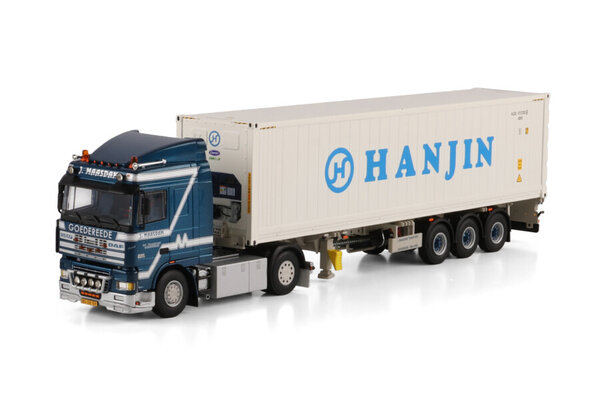 DAF DAF 95XF Space Cab Tractor 4x2 + Flex Container Semitrailer 3 Axle + 40FT Reefer Container 'Jan Maasdam' - 1:50 - WSI Models DAF DAF 95XF Space Cab Tractor 4x2 + Flex Container Semitrailer 3 Axle + 40FT Reefer Container 'Jan Maasdam' - 1:50 - WSI Models