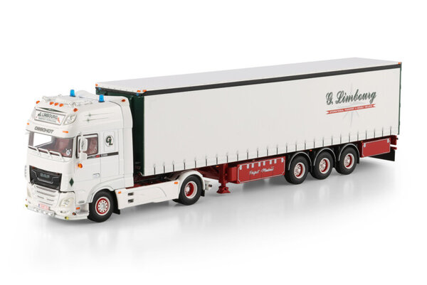 DAF DAF 95XF Super Space Cab Tractor 4x2 MY 2017 + Curtainside Semi Trailer 3 Axle 'Limbourg' - 1:50 - WSI Models DAF DAF 95XF Super Space Cab Tractor 4x2 MY 2017 + Curtainside Semi Trailer 3 Axle 'Limbourg' - 1:50 - WSI Models