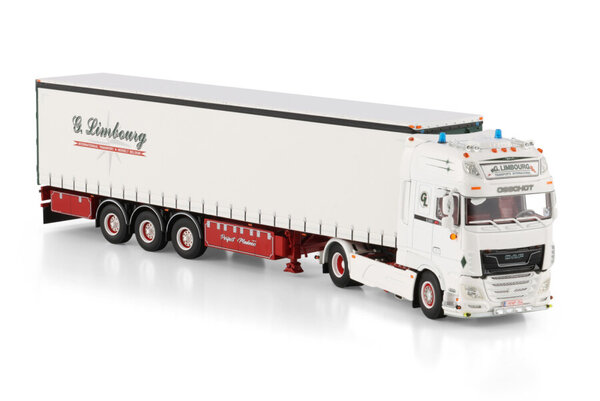 DAF DAF 95XF Super Space Cab Tractor 4x2 MY 2017 + Curtainside Semi Trailer 3 Axle 'Limbourg' - 1:50 - WSI Models DAF DAF 95XF Super Space Cab Tractor 4x2 MY 2017 + Curtainside Semi Trailer 3 Axle 'Limbourg' - 1:50 - WSI Models