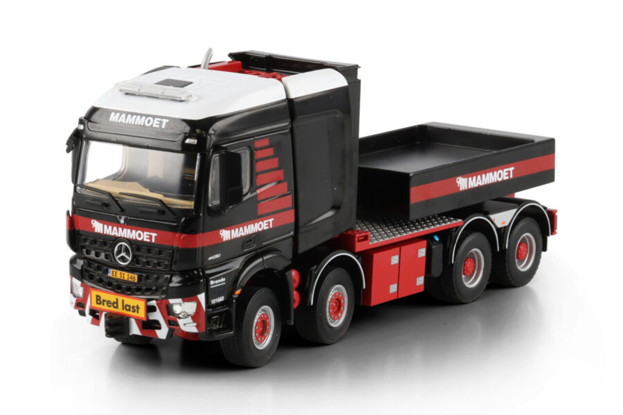 Mercedes-Benz Mercedes-Benz Arocs MP5 SLT Stream Space Truck 8x6 Ballast Box + Hitch 'Mammoet Merchandise' - 1:50 - WSI Models Mercedes-Benz Mercedes-Benz Arocs MP5 SLT Stream Space Truck 8x6 Ballast Box + Hitch 'Mammoet Merchandise' - 1:50 - WSI Models