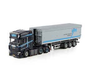 Scania Scania R Highline CR20H 6x2 Tag Axle + Tipper Volume Semitrailer 3 Axle 'Jan Volmer Transport BV' - 1:50 - WSI Models Scania Scania R Highline CR20H 6x2 Tag Axle + Tipper Volume Semitrailer 3 Axle 'Jan Volmer Transport BV' - 1:50 - WSI Models
