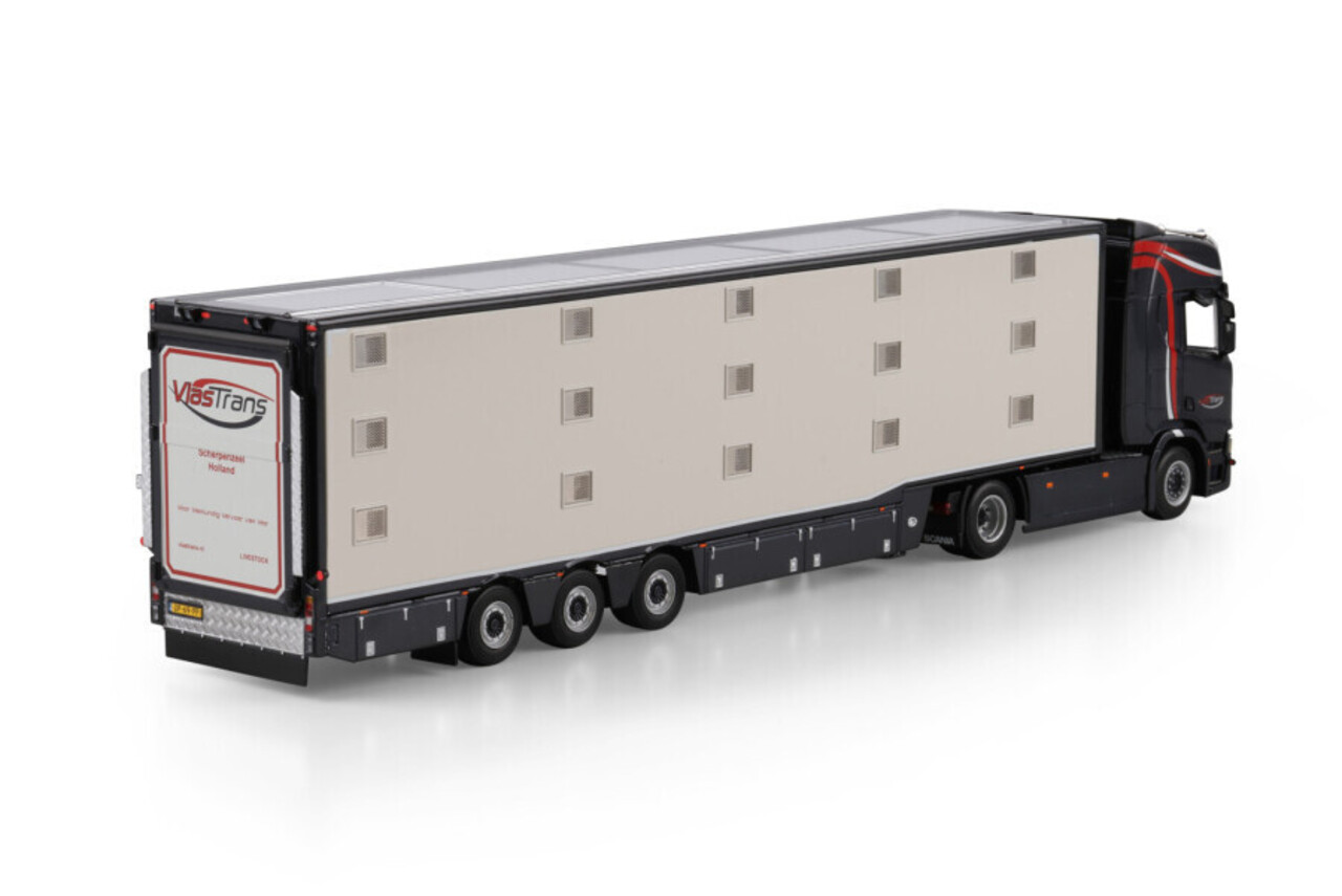 Scania Scania R Highline CR20H 4x2 + Iso Therm Live Stock Semitrailer 3 Axle 'Vlastrans' - 1:50 - WSI Models