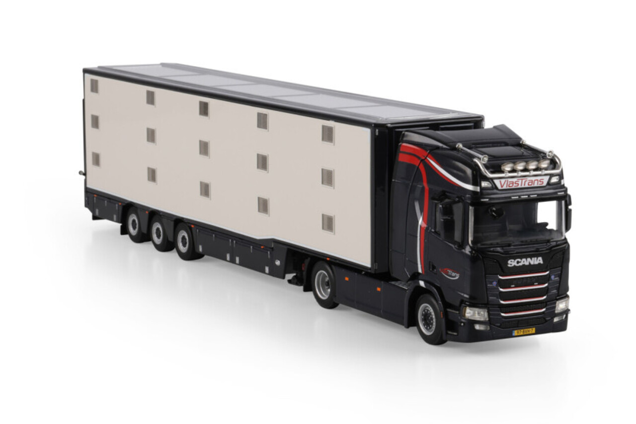 Scania Scania R Highline CR20H 4x2 + Iso Therm Live Stock Semitrailer 3 Axle 'Vlastrans' - 1:50 - WSI Models
