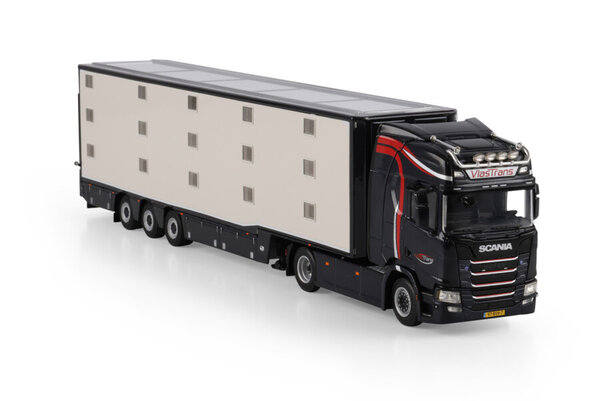 Scania Scania R Highline CR20H 4x2 + Iso Therm Live Stock Semitrailer 3 Axle 'Vlastrans' - 1:50 - WSI Models