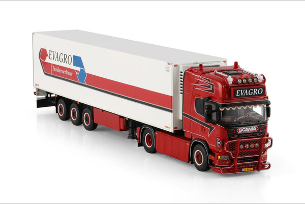 Scania Scania R6 Topline 4x2 + Reefer Semitrailer 3 Axle 'Evagro' - 1:50 - WSI Models Scania Scania R6 Topline 4x2 + Reefer Semitrailer 3 Axle 'Evagro' - 1:50 - WSI Models
