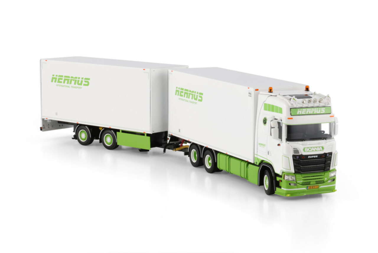 Scania Scania S Highline CS20H Rigid Reefer Truck 6x2 Tag Axle + Drawbar Trailer 2 Axle - 1:50 - WSI Models Scania Scania S Highline CS20H Rigid Reefer Truck 6x2 Tag Axle + Drawbar Trailer 2 Axle - 1:50 - WSI Models