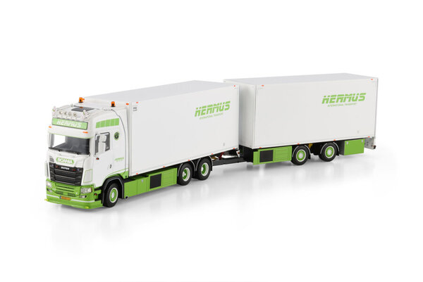 Scania Scania S Highline CS20H Rigid Reefer Truck 6x2 Tag Axle + Drawbar Trailer 2 Axle - 1:50 - WSI Models Scania Scania S Highline CS20H Rigid Reefer Truck 6x2 Tag Axle + Drawbar Trailer 2 Axle - 1:50 - WSI Models