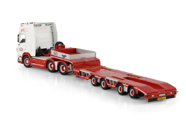 Scania Scania R Highline CR20H 6x2 Tag Axle + Semi Wheel Well Low Loader 4 Axle 'Trailer Christer Transport AB' - 1:50 - WSI Models