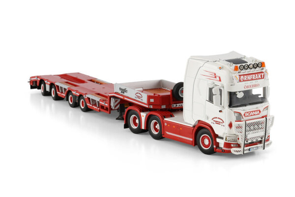 Scania Scania R Highline CR20H 6x2 Tag Axle + Semi Wheel Well Low Loader 4 Axle 'Trailer Christer Transport AB' - 1:50 - WSI Models