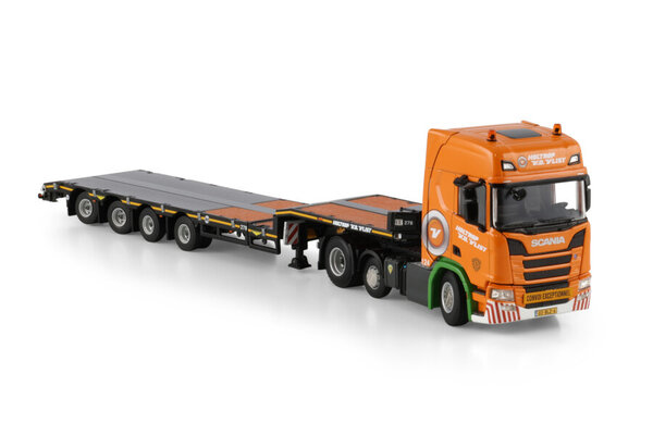Scania Scania R Highline CR20H 6x2 Midlift Axle +Semi Low Loader 4 Axle 'Holtrop vd Vlist' - 1:50 - WSI Models Scania Scania R Highline CR20H 6x2 Midlift Axle +Semi Low Loader 4 Axle 'Holtrop vd Vlist' - 1:50 - WSI Models