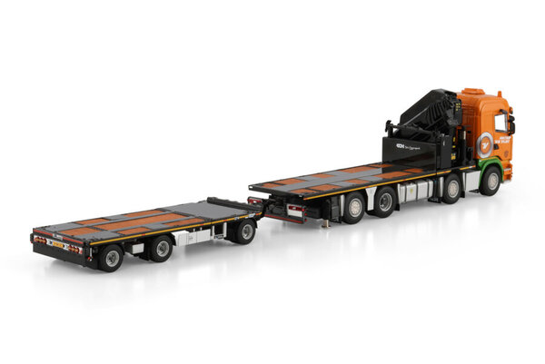 Scania Scania Streamline Highline 8x2 Rigid Flatbed Truck Tag Axle + Flatbed Trailer 3 Axle + Palfinger PK 92002SH 'Holtrop vd Vlist' - 1:50 - WSI Models Scania Scania Streamline Highline 8x2 Rigid Flatbed Truck Tag Axle + Flatbed Trailer 3 Axle + Palfinger PK 92002SH 'Holtrop vd Vlist' - 1:50 - WSI Models