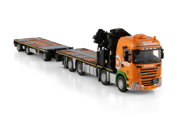Scania Scania Streamline Highline 8x2 Rigid Flatbed Truck Tag Axle + Flatbed Trailer 3 Axle + Palfinger PK 92002SH 'Holtrop vd Vlist' - 1:50 - WSI Models Scania Scania Streamline Highline 8x2 Rigid Flatbed Truck Tag Axle + Flatbed Trailer 3 Axle + Palfinger PK 92002SH 'Holtrop vd Vlist' - 1:50 - WSI Models