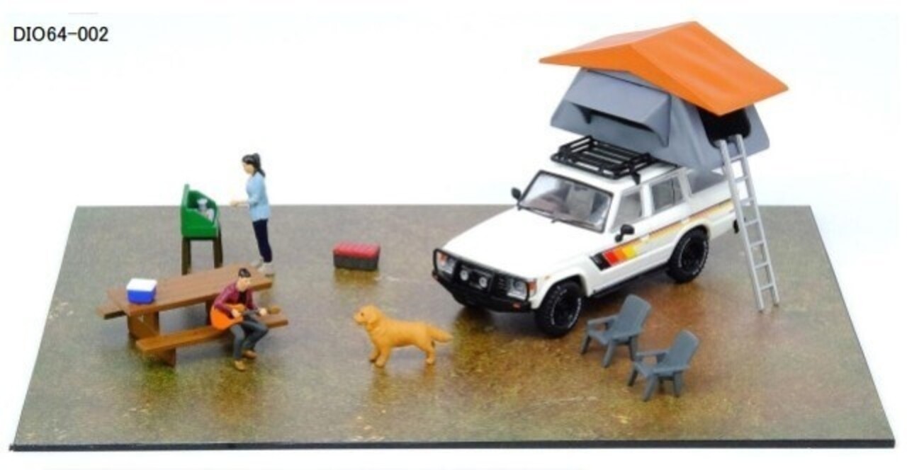 Toyota Toyota Land Cruiser (FJ60) Camping Diorama Set - 1:64 - INNO Models