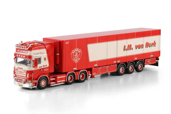 Scania Scania R5 Topline 6x2 Tag Axle + Reefer Semitrailer 3 Axle 'I.M. Van Herk' - 1:50 - WSI Models