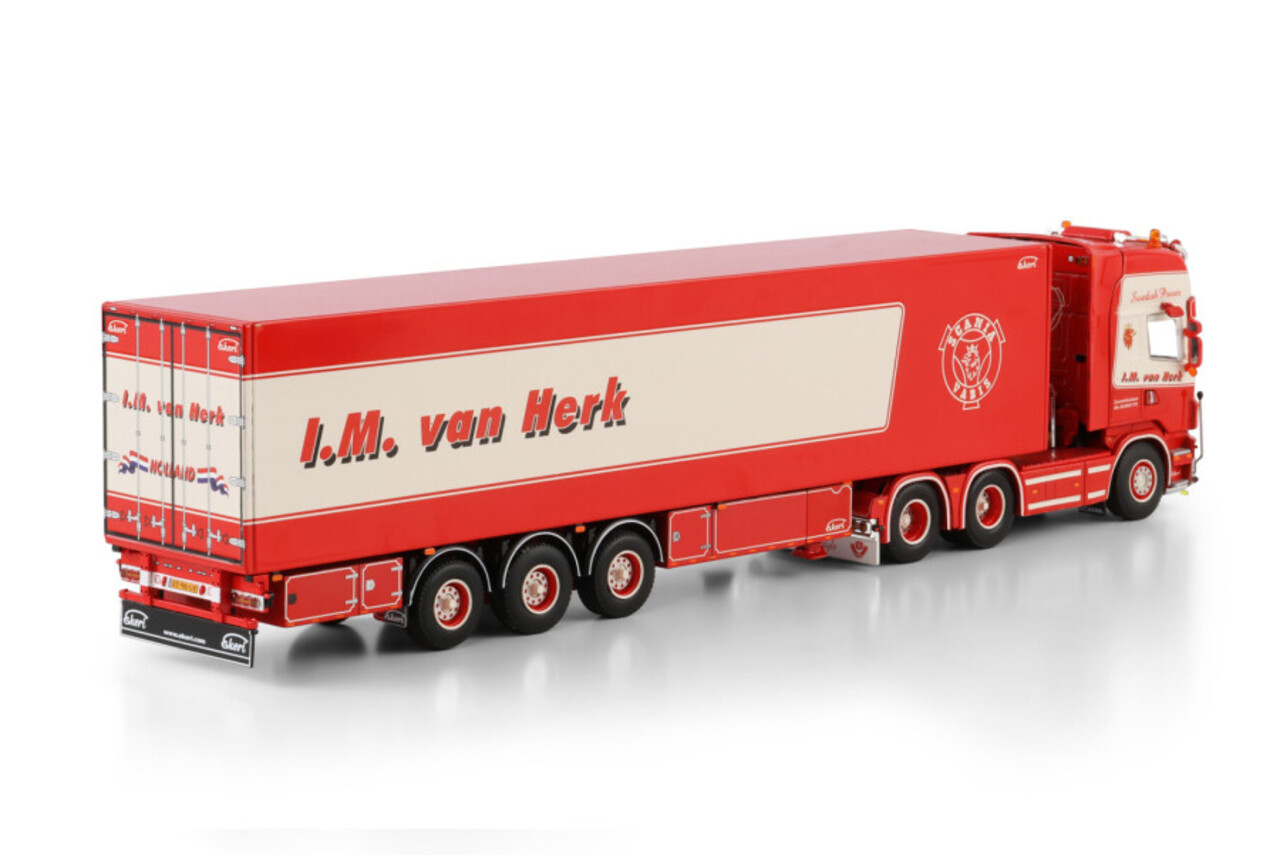 Scania Scania R5 Topline 6x2 Tag Axle + Reefer Semitrailer 3 Axle 'I.M. Van Herk' - 1:50 - WSI Models