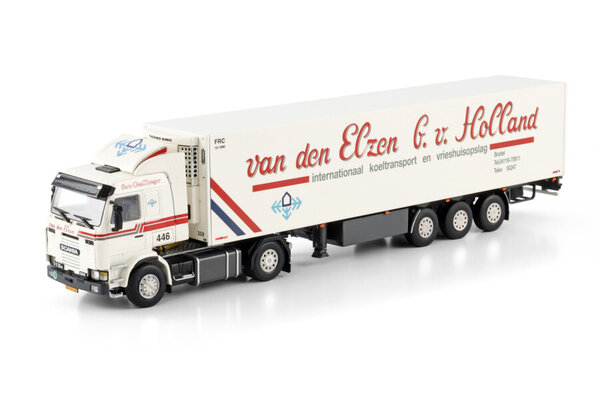 Scania Scania 3 Series 4x2 + Reefer Semitrailer 3 Axle 'van den Elzen G. v. Holland' - 1:50 - WSI Models Scania Scania 3 Series 4x2 + Reefer Semitrailer 3 Axle 'van den Elzen G. v. Holland' - 1:50 - WSI Models