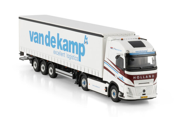 Volvo Volvo FH Aero Globetrotter XL 4x2 + Curtainside Semitrailer 3 Axle 'van de kamp'  - 1:50 - WSI Models