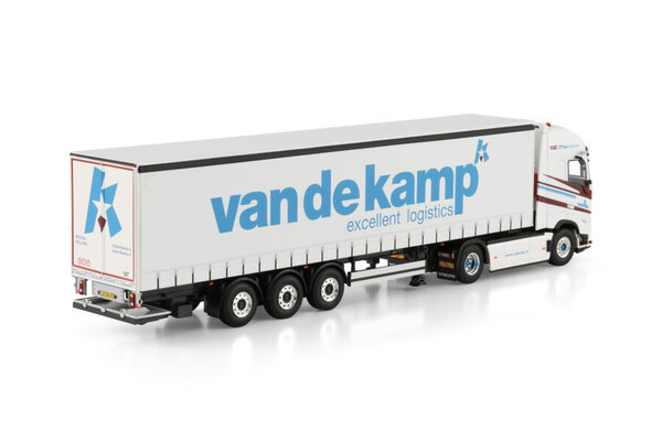 Volvo Volvo FH Aero Globetrotter XL 4x2 + Curtainside Semitrailer 3 Axle 'van de kamp'  - 1:50 - WSI Models