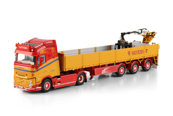 Volvo Volvo FH Aero Globetrotter 4x2 + Semi Brick Trailer 3 Axle + Crane 'Goyens' - 1:50 - WSI Models Volvo Volvo FH Aero Globetrotter 4x2 + Semi Brick Trailer 3 Axle + Crane 'Goyens' - 1:50 - WSI Models