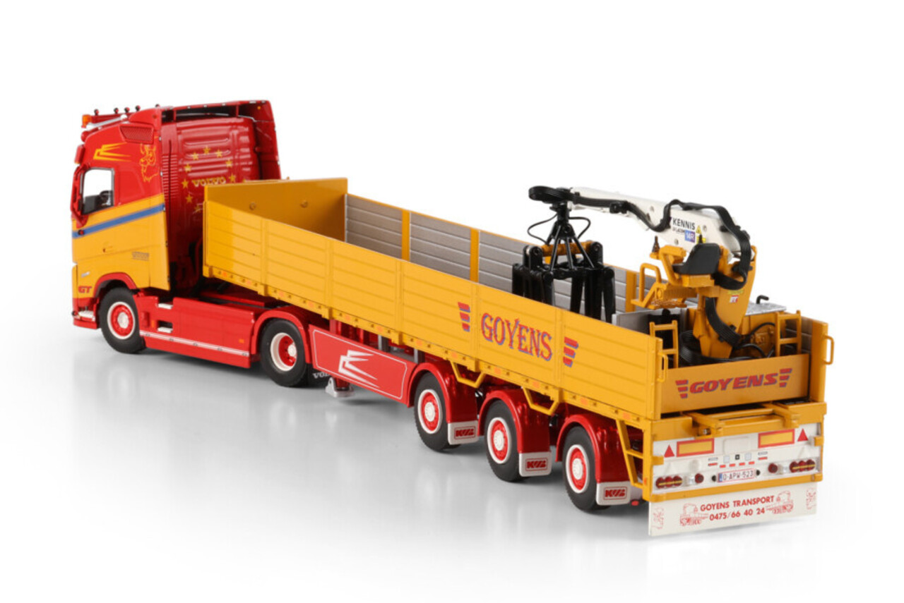 Volvo Volvo FH Aero Globetrotter 4x2 + Semi Brick Trailer 3 Axle + Crane 'Goyens' - 1:50 - WSI Models Volvo Volvo FH Aero Globetrotter 4x2 + Semi Brick Trailer 3 Axle + Crane 'Goyens' - 1:50 - WSI Models