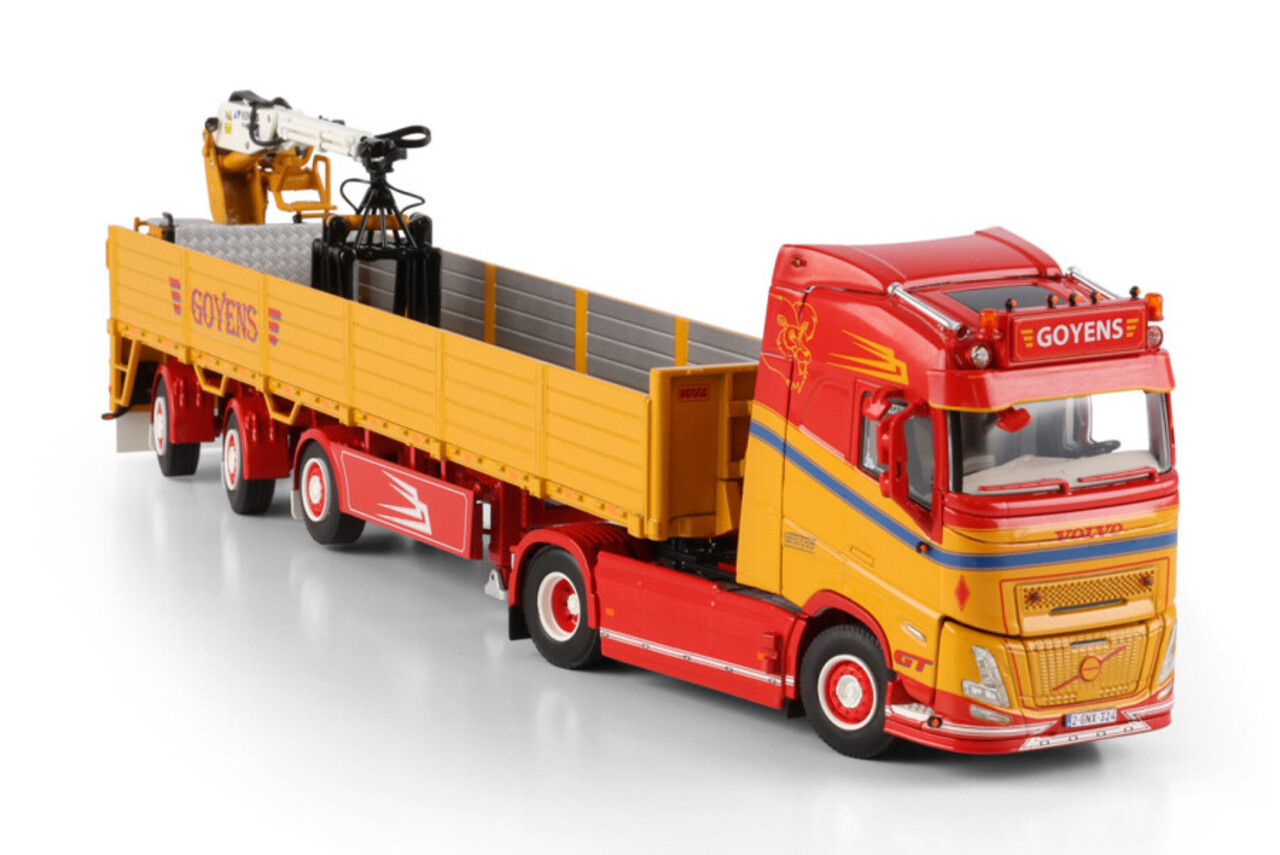 Volvo Volvo FH Aero Globetrotter 4x2 + Semi Brick Trailer 3 Axle + Crane 'Goyens' - 1:50 - WSI Models Volvo Volvo FH Aero Globetrotter 4x2 + Semi Brick Trailer 3 Axle + Crane 'Goyens' - 1:50 - WSI Models