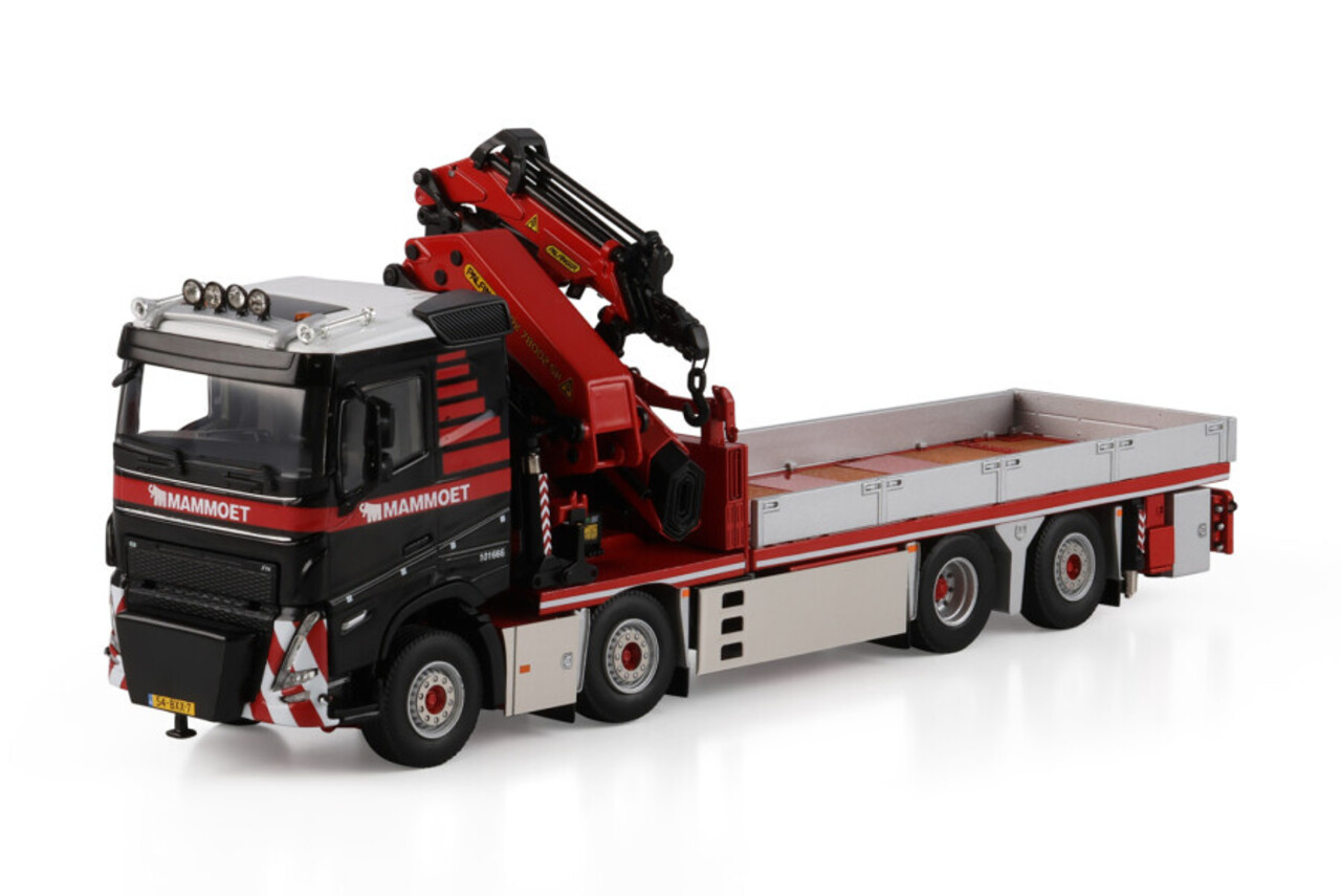 Volvo Volvo FH5 Sleeper Cab Rigid Flatbed Truck 8x2 Tag Axle + Palfinger PK 78002 SH + Jib 'Mammoet Merchandising' - 1:50 - WSI Models Volvo Volvo FH5 Sleeper Cab Rigid Flatbed Truck 8x2 Tag Axle + Palfinger PK 78002 SH + Jib 'Mammoet Merchandising' - 1:50 - WSI Models