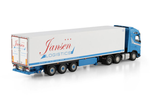 Volvo Volvo FH Aero Globetrotter XL 6x2 Twin Steer + Reefer Semitrailer 3 Axle 'Jansen Urk' - 1:50 - WSI Models Volvo Volvo FH Aero Globetrotter XL 6x2 Twin Steer + Reefer Semitrailer 3 Axle 'Jansen Urk' - 1:50 - WSI Models