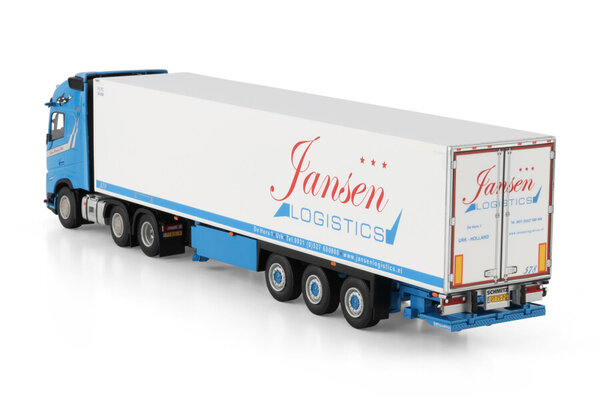 Volvo Volvo FH Aero Globetrotter XL 6x2 Twin Steer + Reefer Semitrailer 3 Axle 'Jansen Urk' - 1:50 - WSI Models Volvo Volvo FH Aero Globetrotter XL 6x2 Twin Steer + Reefer Semitrailer 3 Axle 'Jansen Urk' - 1:50 - WSI Models