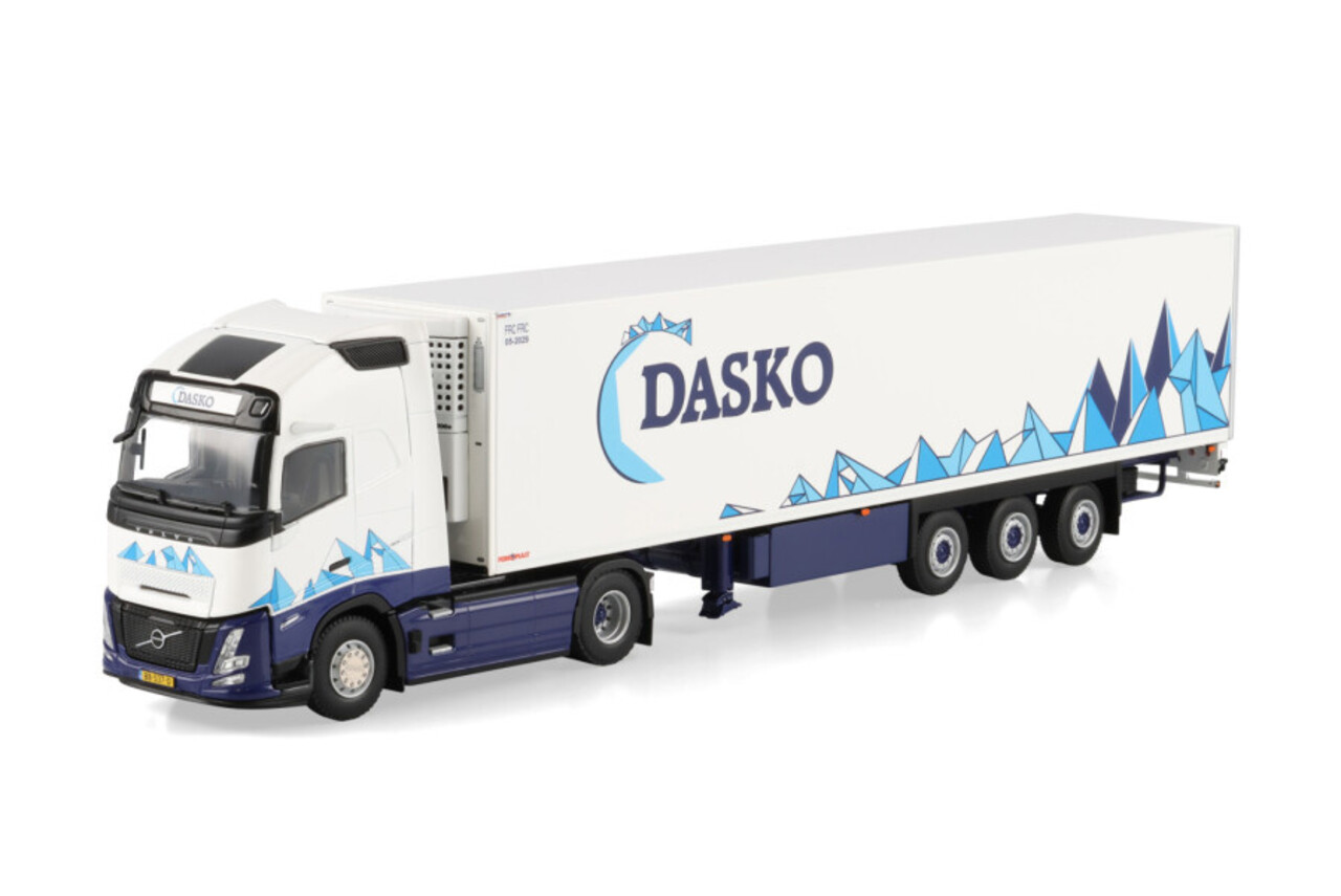 Volvo Volvo FH Aero Globetrotter XL 4x2 + Reefer Semitrailer 3 Axle 'Dasko' - 1:50 - WSI Models Volvo Volvo FH Aero Globetrotter XL 4x2 + Reefer Semitrailer 3 Axle 'Dasko' - 1:50 - WSI Models