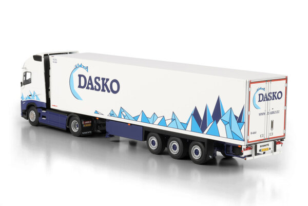 Volvo Volvo FH Aero Globetrotter XL 4x2 + Reefer Semitrailer 3 Axle 'Dasko' - 1:50 - WSI Models Volvo Volvo FH Aero Globetrotter XL 4x2 + Reefer Semitrailer 3 Axle 'Dasko' - 1:50 - WSI Models