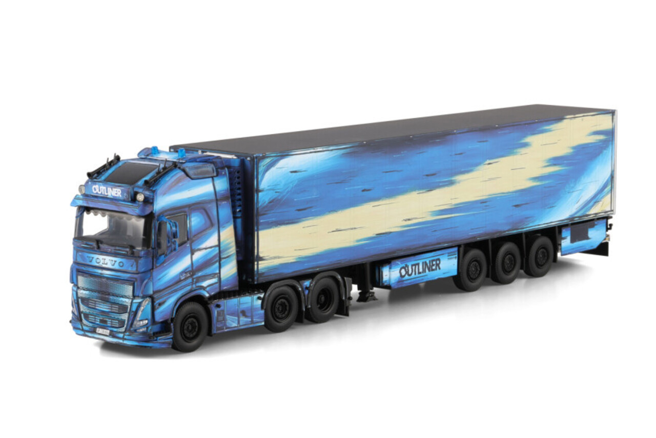Volvo Volvo FH5 Globetrotter XL 6x2 Twin Steer + Semi Reefer Trailer 3 Axle 'Thomann' - 1:50 - WSI Models Volvo Volvo FH5 Globetrotter XL 6x2 Twin Steer + Semi Reefer Trailer 3 Axle 'Thomann' - 1:50 - WSI Models