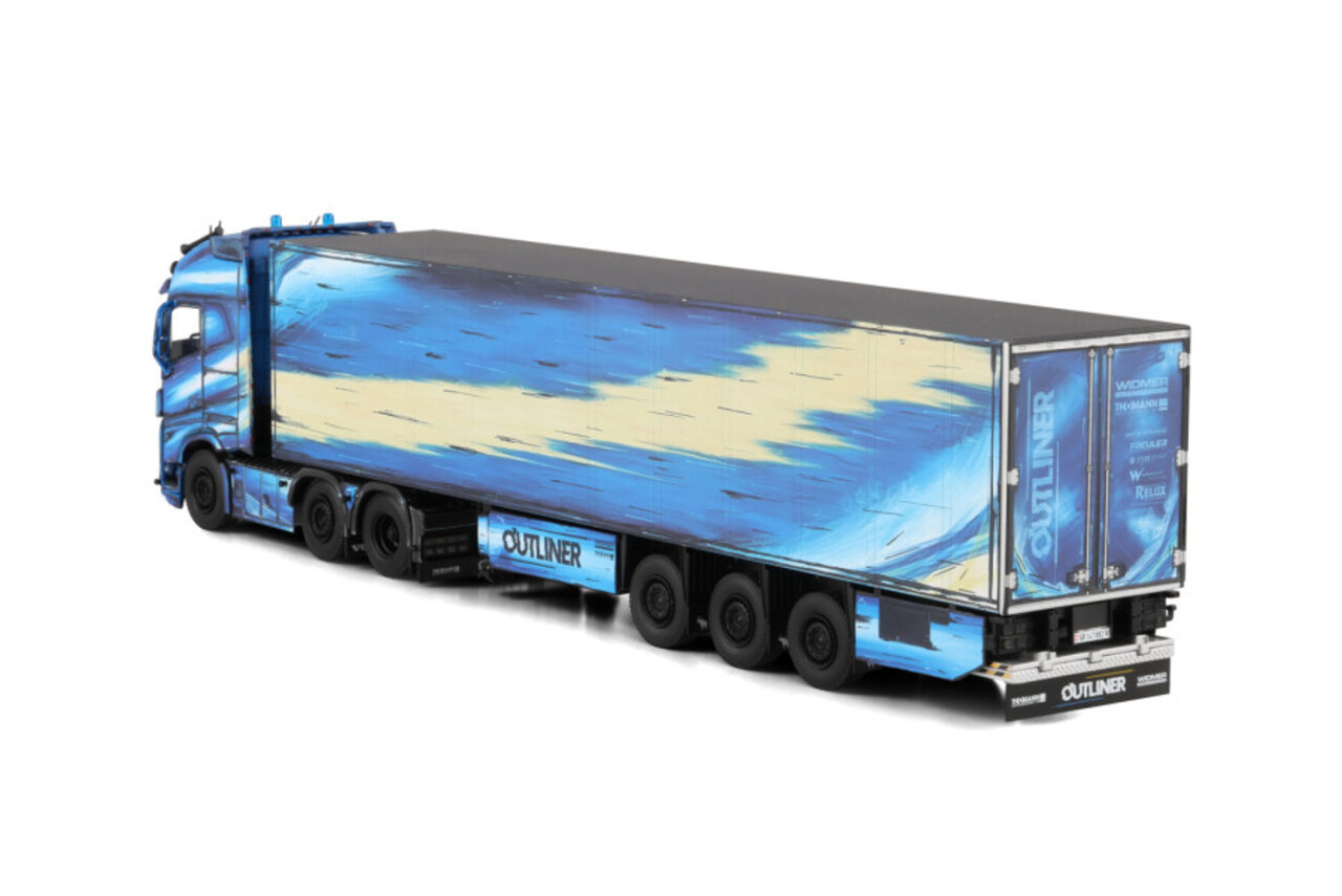Volvo Volvo FH5 Globetrotter XL 6x2 Twin Steer + Semi Reefer Trailer 3 Axle 'Thomann' - 1:50 - WSI Models Volvo Volvo FH5 Globetrotter XL 6x2 Twin Steer + Semi Reefer Trailer 3 Axle 'Thomann' - 1:50 - WSI Models