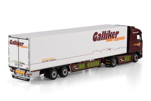 Volvo Volvo FH Aero Globetrotter Electric 4x2 + Reefer Semitrailer 2 Axle 'Galliker' - 1:50 - WSI Models Volvo Volvo FH Aero Globetrotter Electric 4x2 + Reefer Semitrailer 2 Axle 'Galliker' - 1:50 - WSI Models