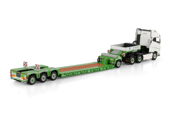 Volvo Volvo FH5 Globetrotter 6x4 + Semi Low Loader + Dolly 1 Axle + 3 Axle 'Rachet'  - 1:50 - WSI Models