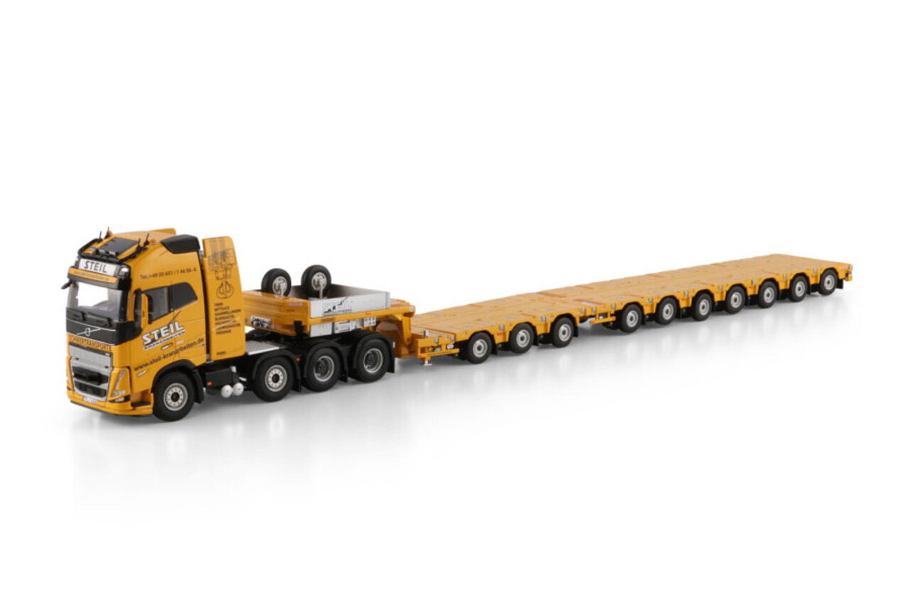 Volvo Volvo FH5 Globetrotter XL 8x4 + Nooteboom Manoovr Semi Low Loader 3+7 Axle 'Steil' - 1:50 - WSI Models Volvo Volvo FH5 Globetrotter XL 8x4 + Nooteboom Manoovr Semi Low Loader 3+7 Axle 'Steil' - 1:50 - WSI Models